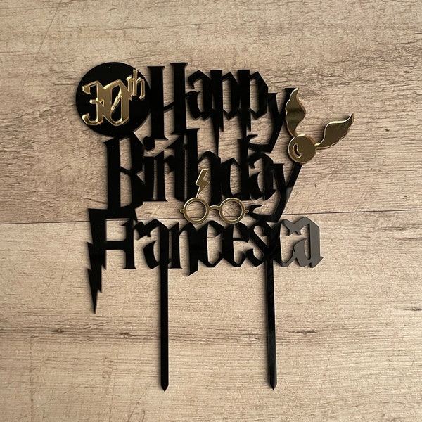 Cake topper Harry Potter | Compleanno Harry Potter | Decorazione torta Harry Potter