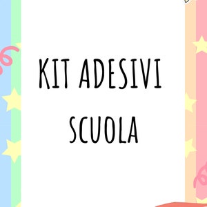 Kit Adesivi Scuola Adesivi matite Adesivi quaderni Adesivi con nome personalizzati Etichette termoadesive Etichette grembiule immagine 1