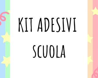 Kit Adesivi Scuola | Adesivi matite | Adesivi quaderni | Adesivi con nome personalizzati | Etichette termoadesive | Etichette grembiule