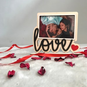 Wooden Photo Frame | Valentine&#39;s Day | Love | Anniversary