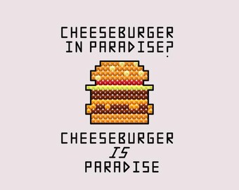 チーズバーガーは楽園 クロスステッチパターン