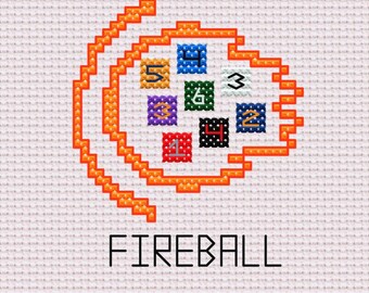 クロスステッチパターン ファイアボール