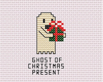 クリスマスプレゼントの幽霊のクロスステッチパターン
