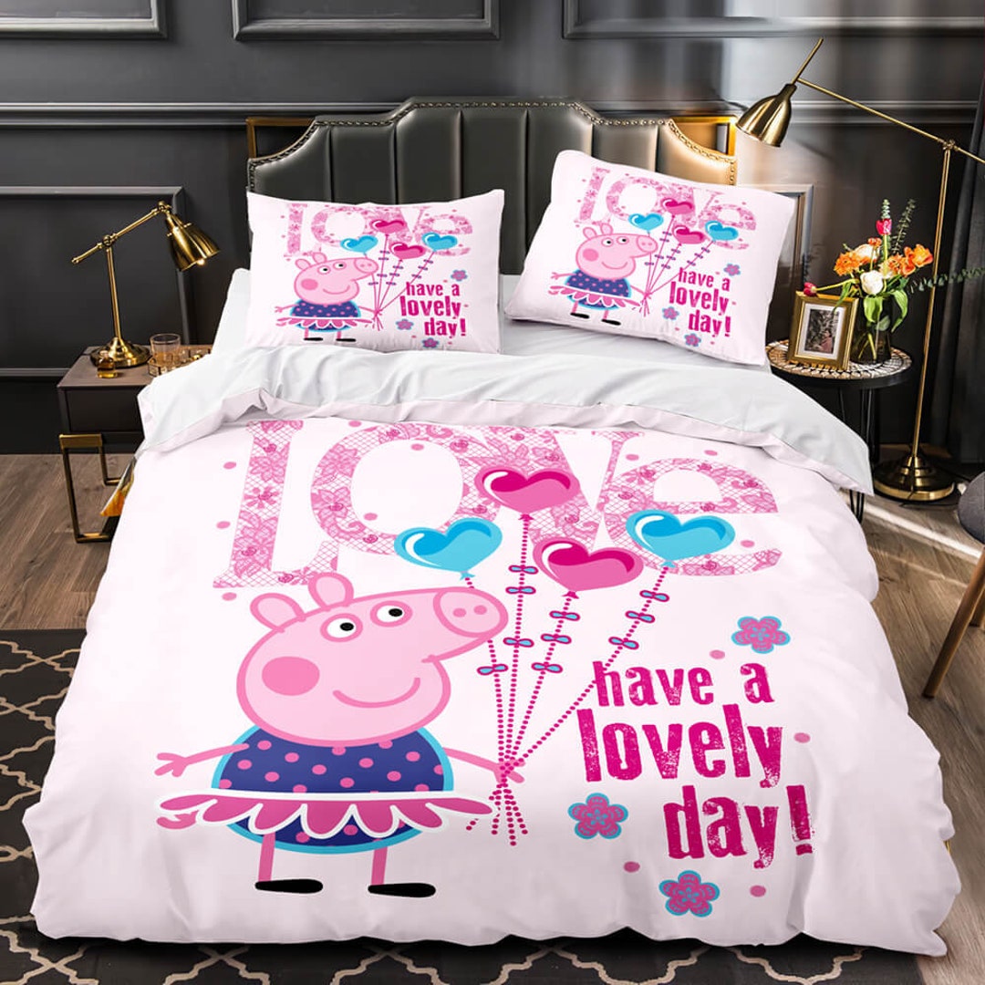 Peppa Pig Bedding Set Duvet Cover Bedding Sets . Etsy