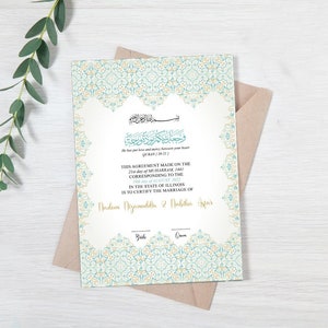 Digitale moslim bruiloft uitnodiging sjabloon, islamitische bruiloft kaart, Nikkah Mubarak kaart, luxe Mubarak Nikkah, gepersonaliseerde Nikkah kaart geschenken