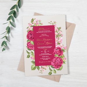 Nikah Invitation, Muslim Wedding Invitation, Nikkah Invite Template, Editable Islamic Wedding Card, Walima Invite,Islamic Wedding Invitation