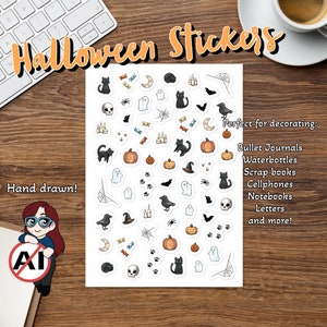 Halloween Bullet Journal Sticker Sheet