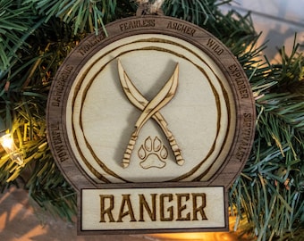 DnD Ranger Christmas Tree Ornament | Dungeons and Dragons Ornament