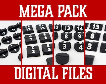Mega Set Miniature Figure Bases for Paper Standees - 64 Files - DIGITAL DOWNLOAD - 3D Print Files - STL