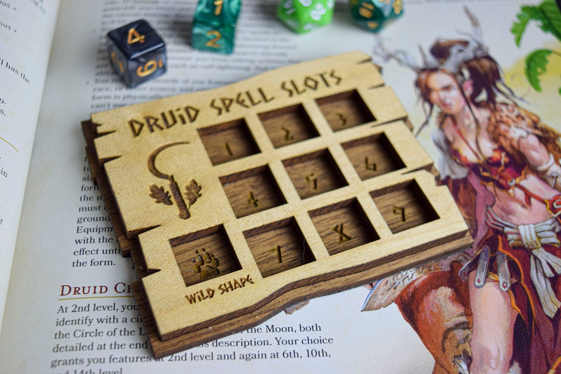 D&D Druid Spell Slots Tracker Spell and Wild Shape Tracking Dungeons ...