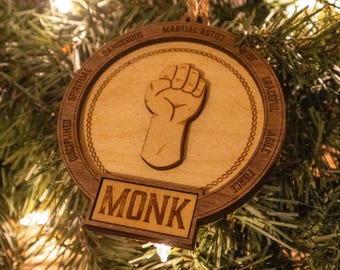 DnD Monk Christmas Tree Ornament | Dungeons and Dragons Ornament