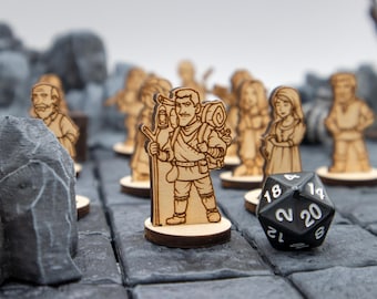DnD Townsfolk NPC Standee (Set of 10) | Table Top Game Pieces