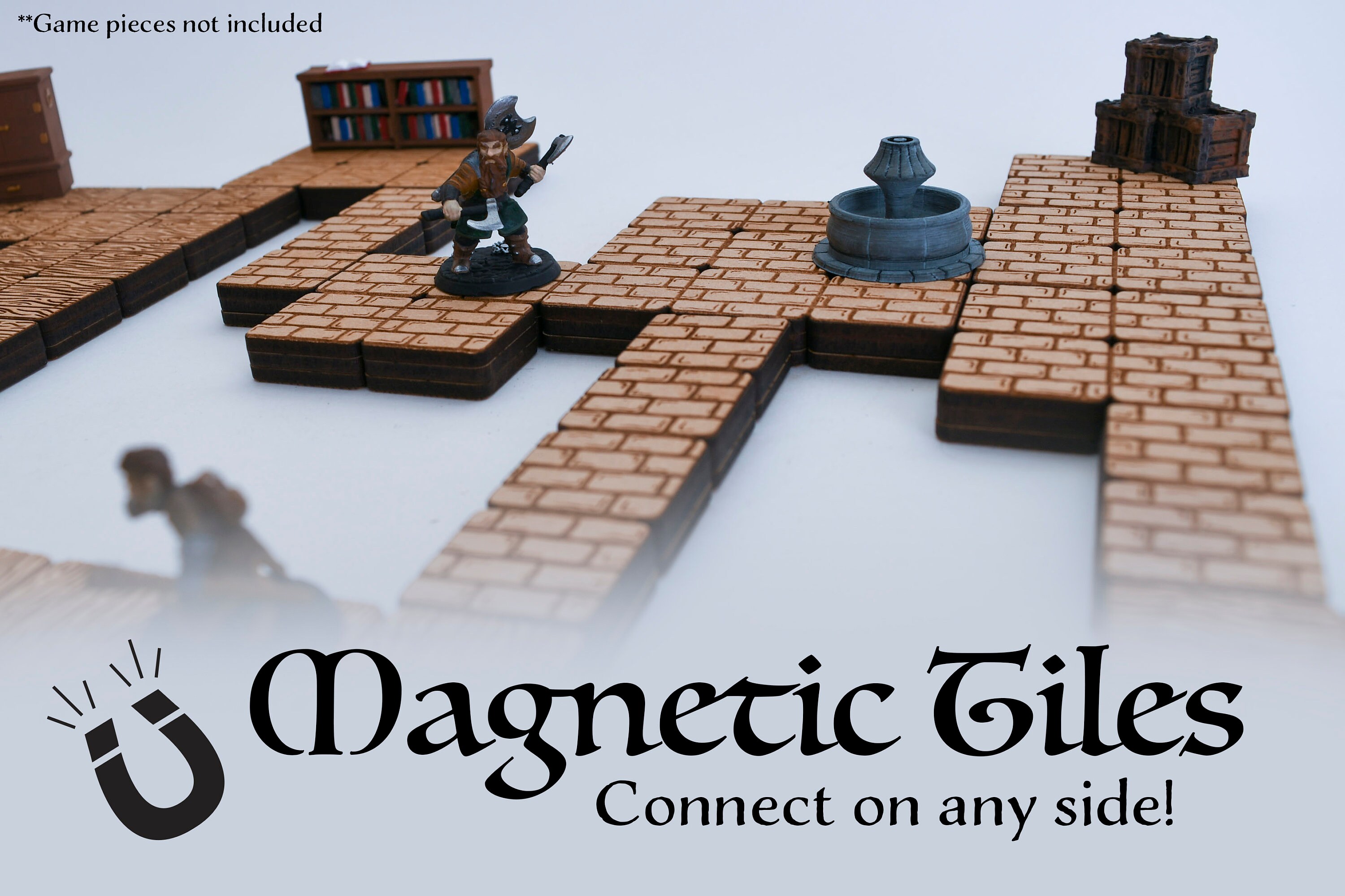 D&amp;D Terrain Modular Tile Set Wood Plank/brick Design Double Sided Tiles ...
