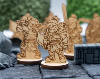 Hobgoblins (set of 6) Miniature 2D Wood Set for DnD - RPG Mini Table Top Game Pieces