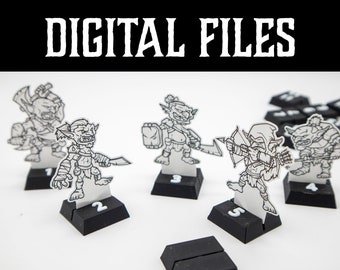 Basi per pulsanti con figure in miniatura per supporti di carta - DOWNLOAD DIGITALE - File di stampa 3D - STL