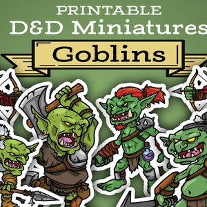 Paper Goblin Miniatuur Standee Set voor DnD RPG Tabletop Games - DIGITAAL BESTAND downloaden