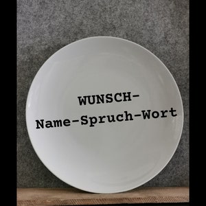 Prato, branco, porcelana, individual, personalizado, dizer, palavra, nome, presente