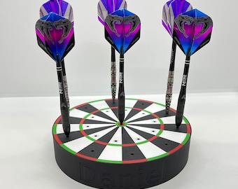 Dart stand for steel and soft darts! Can be personalized with your own name