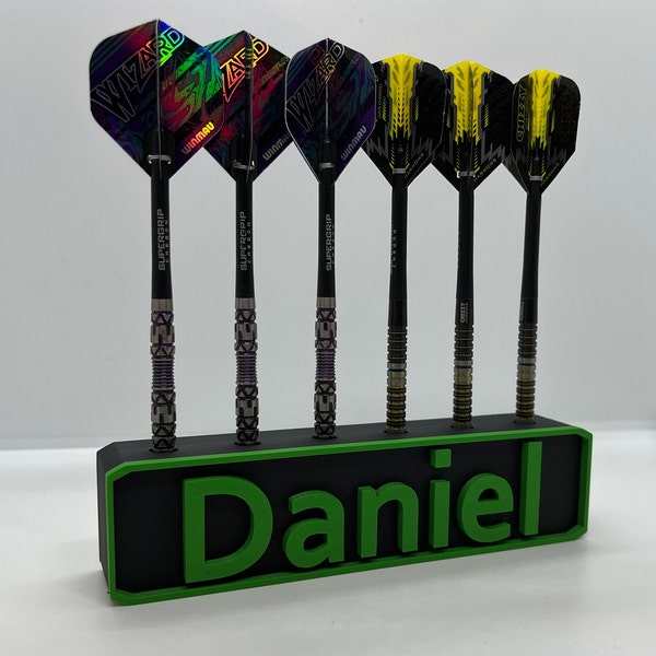 Dart Wandhalterung Personalisierbar mit eigenem Namen für Steel- und Softdarts!