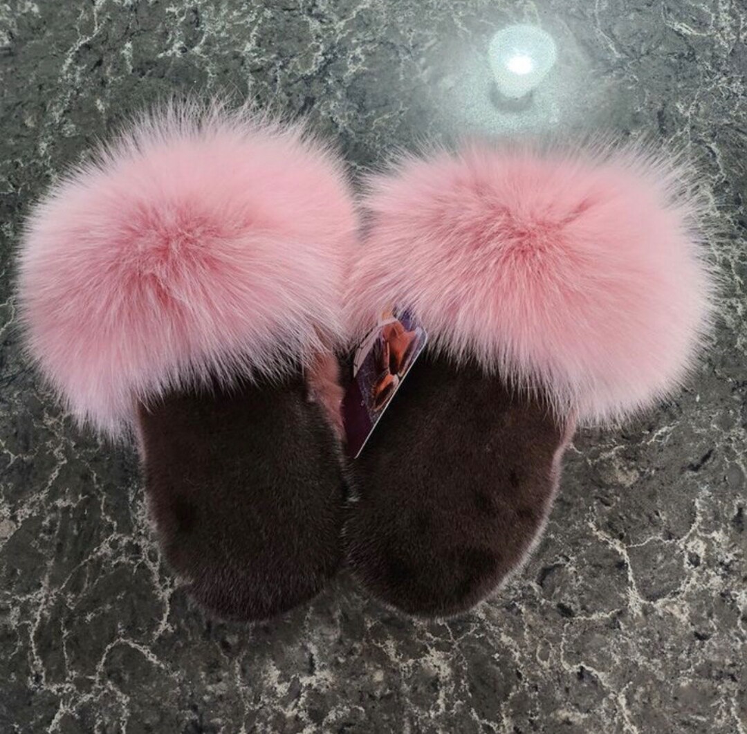 Seal Skin canada Only With Pink Dyed Fox Fur Trim Etsy