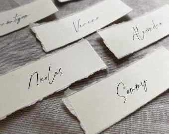 Name tags, name cards, place cards made of handmade paper, customizable, place cards