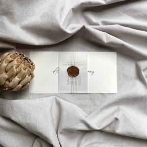 Dankeskarten, Hochzeit Dankeskarten, Büttenpapier mit Siegelstempel, schlichte Dankeskarte Hochzeit