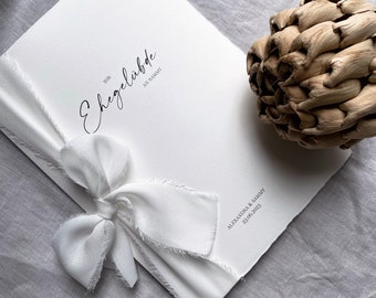 2x wedding vows/wedding promises personalized with names on handmade paper