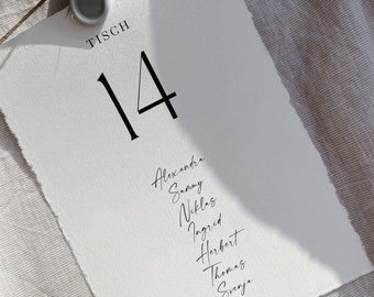 Wedding seating cards for hanging | Seating plan | Seating Plan Cards | Handmade paper on A6