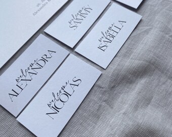 Etiquetas para nombres, tarjetas de presentación, tarjetas de lugar hechas de papel kraft, personalizables, tarjetas de lugar, papelería de boda