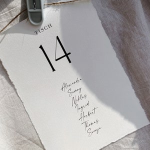 Wedding seating cards for hanging | Seating plan | Seating Plan Cards | Handmade paper on A6