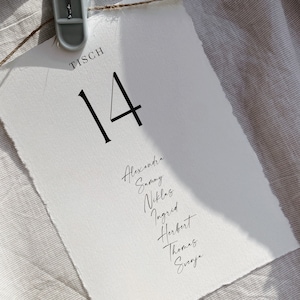 Wedding seating cards for hanging | Seating plan | Seating Plan Cards | Handmade paper on A6