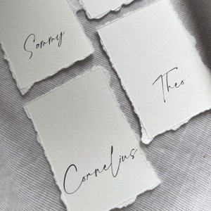 Namensschilder, Namenskarten, Platzkarten aus Büttenpapier, personalisierbar, Tischkarten