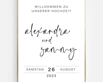 Willkommensposter Hochzeit, Hochzeitsdeko, Hochzeit Willkommensposter, Herzlich Willkommen Poster