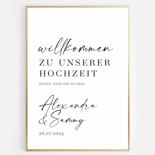 Willkommensposter Hochzeit, Hochzeitsdeko, Hochzeit Willkommensposter, Herzlich Willkommen Poster