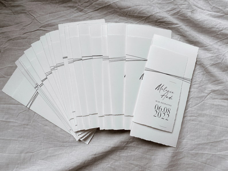 Einladungskarten Hochzeit, Hochzeitseinladung, Din Lang, Büttenpapier, personalisiert Bild 8