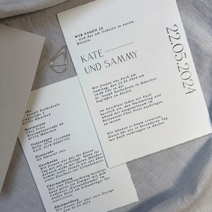 Elegant wedding invitation, mixed from handmade and kraft paper, wedding invitation cards, A6 image 2