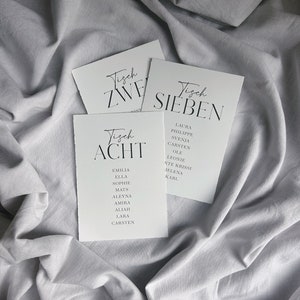 Hochzeit Sitzkarten zum Aufhängen | Sitzplan | Sitzplankarten | Büttenpapier auf A6