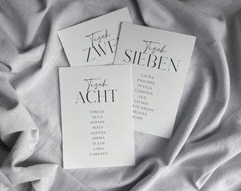 Hochzeit Sitzkarten zum Aufhängen | Sitzplan | Sitzplankarten | Büttenpapier auf A6