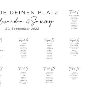 Wedding seating plan | Table plan wedding reception | printed poster image 2
