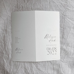 Einladungskarten Hochzeit, Hochzeitseinladung, Din Lang, Büttenpapier, personalisiert Bild 6