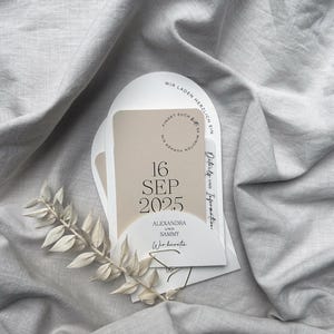 Hochzeitseinladung Layering-Look, Einladungskarten Hochzeit, personalisiert