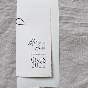 Einladungskarten Hochzeit, Hochzeitseinladung, Din Lang, Büttenpapier, personalisiert Bild 9