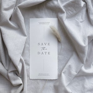 Save the Date Karten, Din Lang,  personalisiert, Hochzeitskarten, Save the Date Einladungen, Büttenpapier