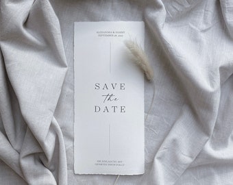 Save the Date Cards, Din Lang, Personalised, Wedding Cards, Save the Date Invitations, Handmade Paper