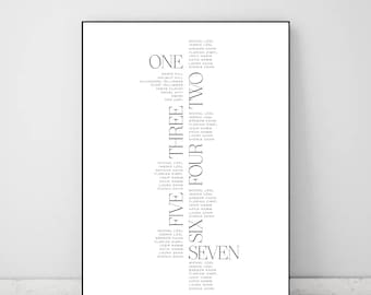 seating plan | table plan wedding reception | printed poster