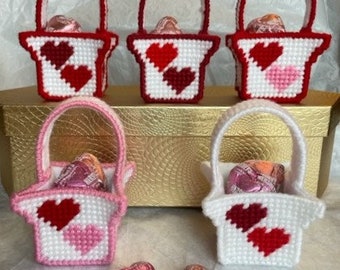 Heart Treat Baskets - Finished Plastic Canvas