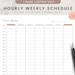 Hourly Weekly Planner Printable, Time Blocking, Time Blocking Digital Planner, Hourly Weekly ...
