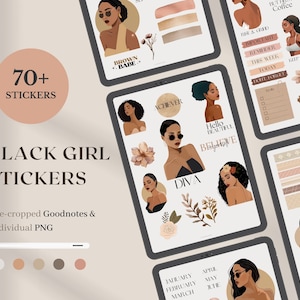 That Girl Aesthetic, Black Girl Magic, Everyday Affirmation, vorgeschnittene GoodNotes, afroamerikanische Manifestation Digitale Planner Sticker