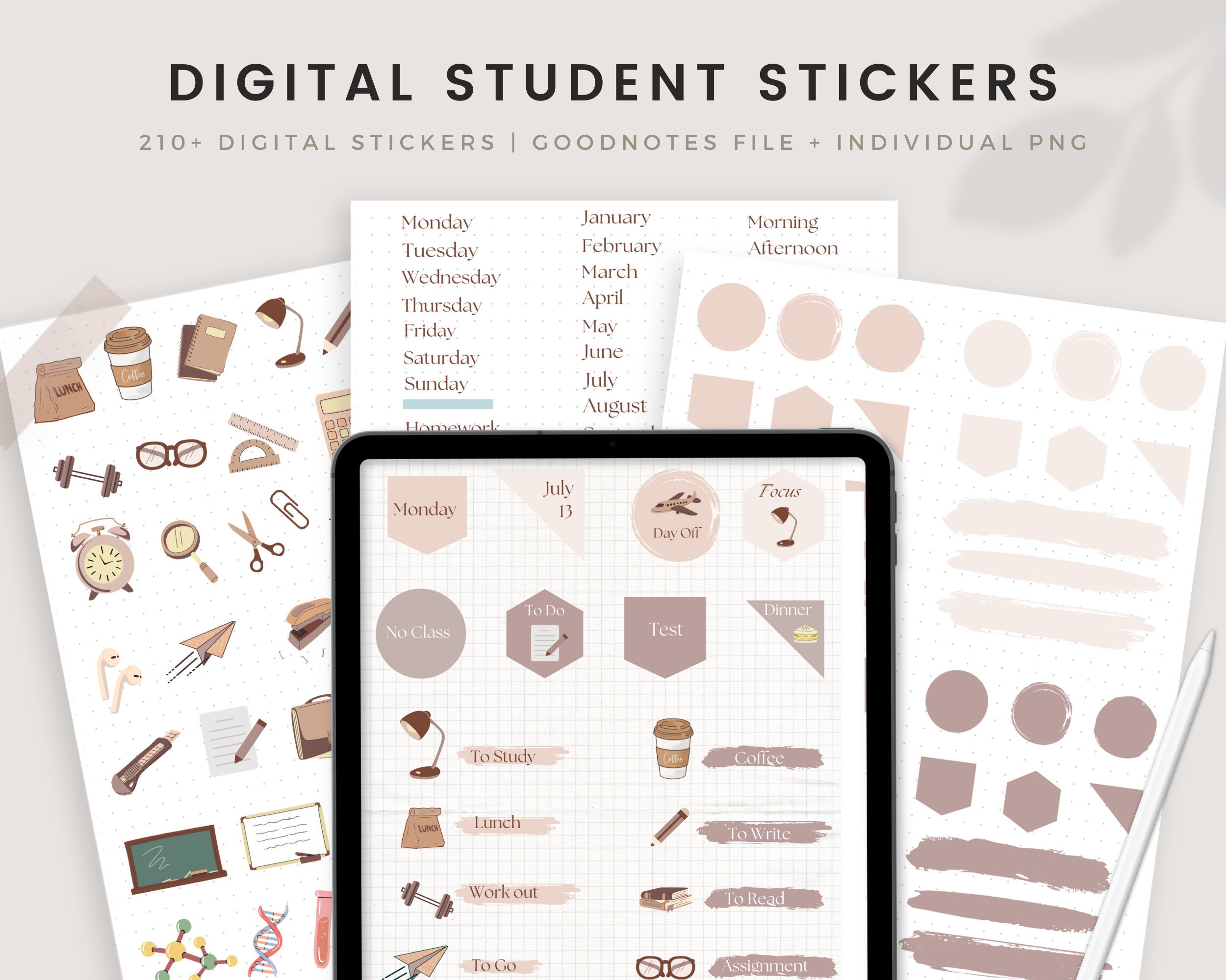 College Goodnotes Stickers Etsy