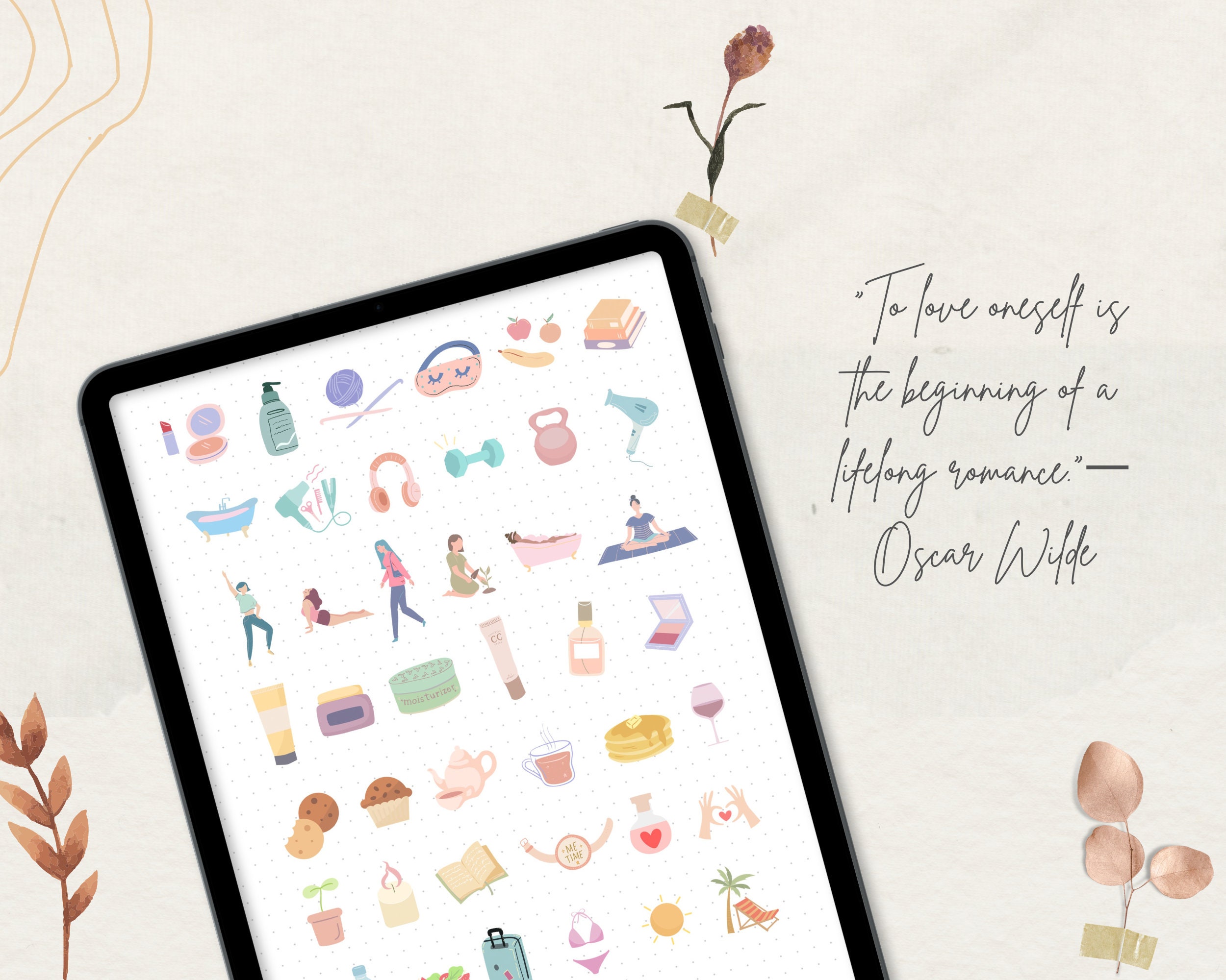 Self-care Digital Stickers for Goodnotes Daily Routine - Etsy